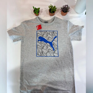 Puma Graphics Cat Logo Gray T-Shirt  NWT🌟